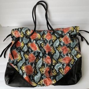 Falchi Purse by Falchi Tote Shoulder Bag Multicolored faux snakeskin print